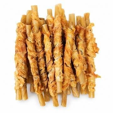 Chicken-Wrapped Natural-Color Rawhide Rolls