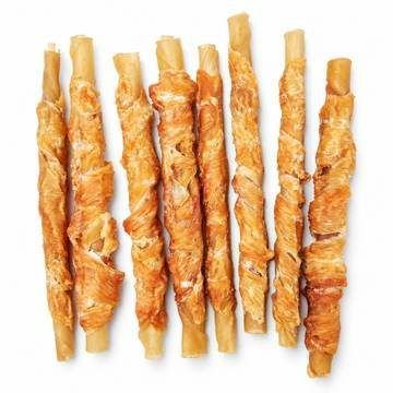 Chicken-Wrapped Natural-Color Rawhide Rolls