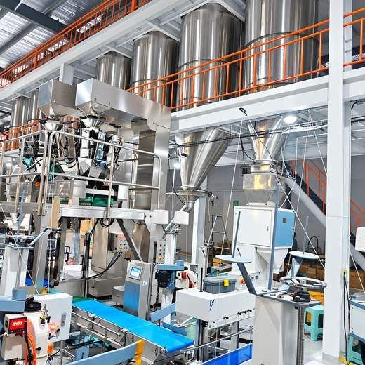 Automatic weighing and packing line