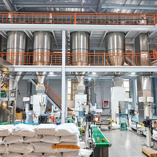 Raw-material silos and bagged ingredients